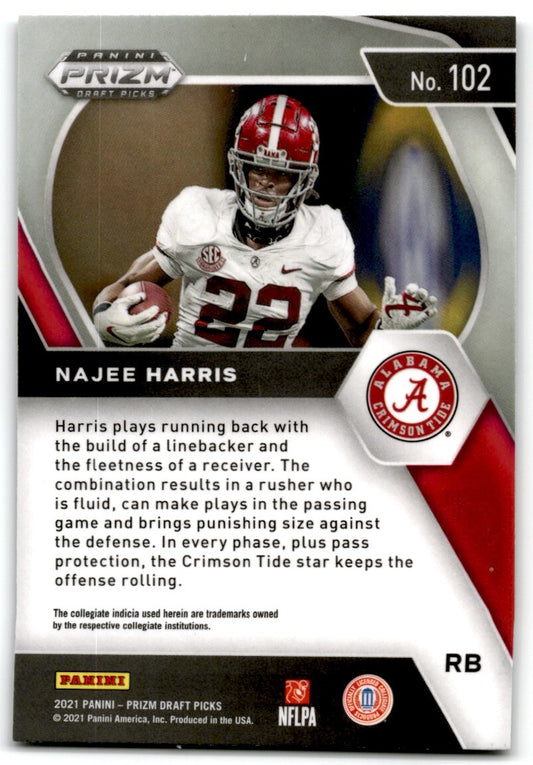 2021 Panini Prizm Draft Picks Collegiate Najee Harris Alabama Crimson Tide #102