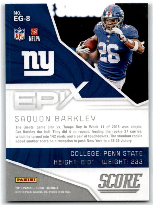 2019 Score Epix Game Saquon Barkley New York Giants #EG-8