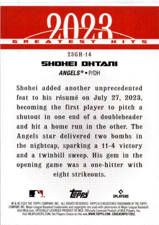 2024 Topps 2023 Greatest Hits #23GH-14 Shohei Ohtani Los Angeles Angels