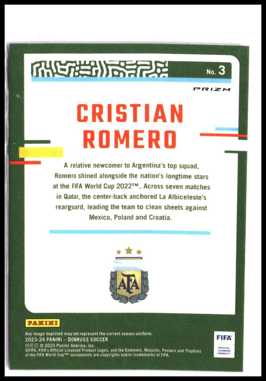 Cristian Romero #3 2023-24 Donruss Optic Velocity