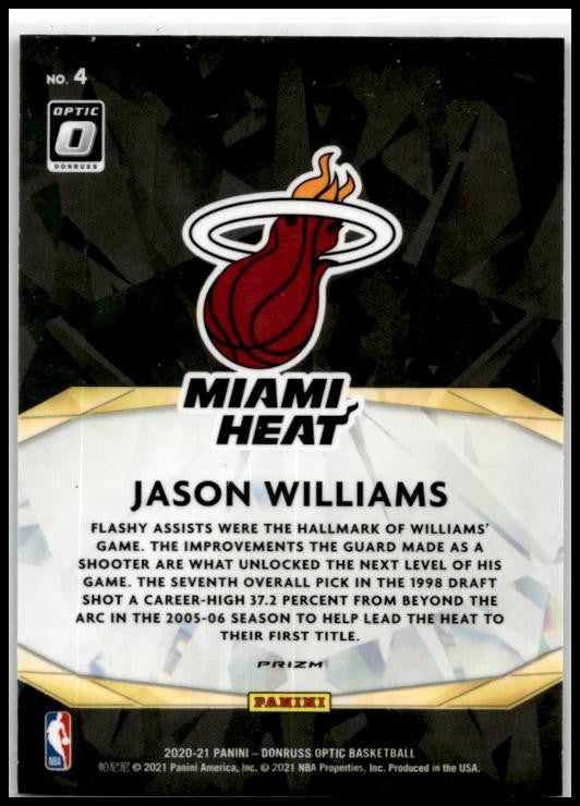 2020-21 Donruss Optic Winner Stays Holo #4 Jason Williams Miami Heat