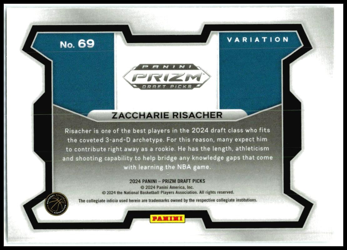 2024 Panini Prizm Draft Picks #69b Zaccharie Risacher