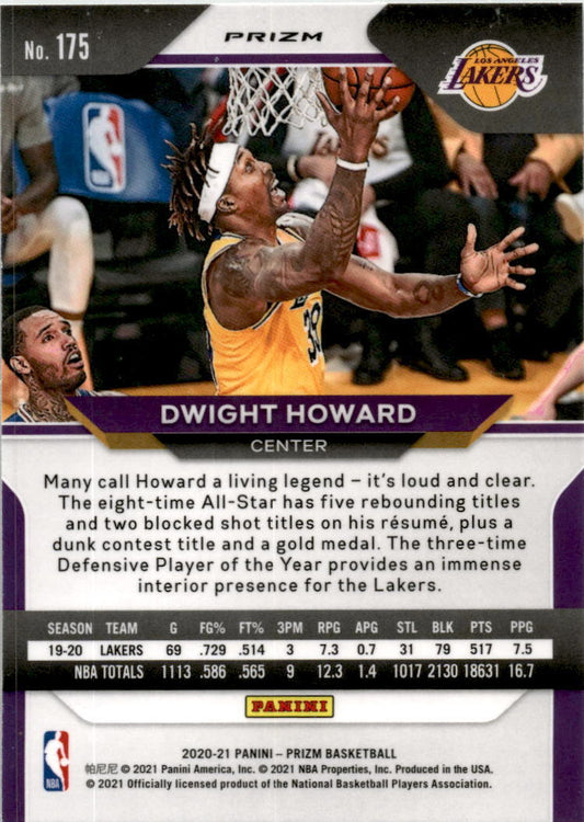 2020-21 Panini Prizm Green Prizms #175 Dwight Howard Los Angeles Lakers