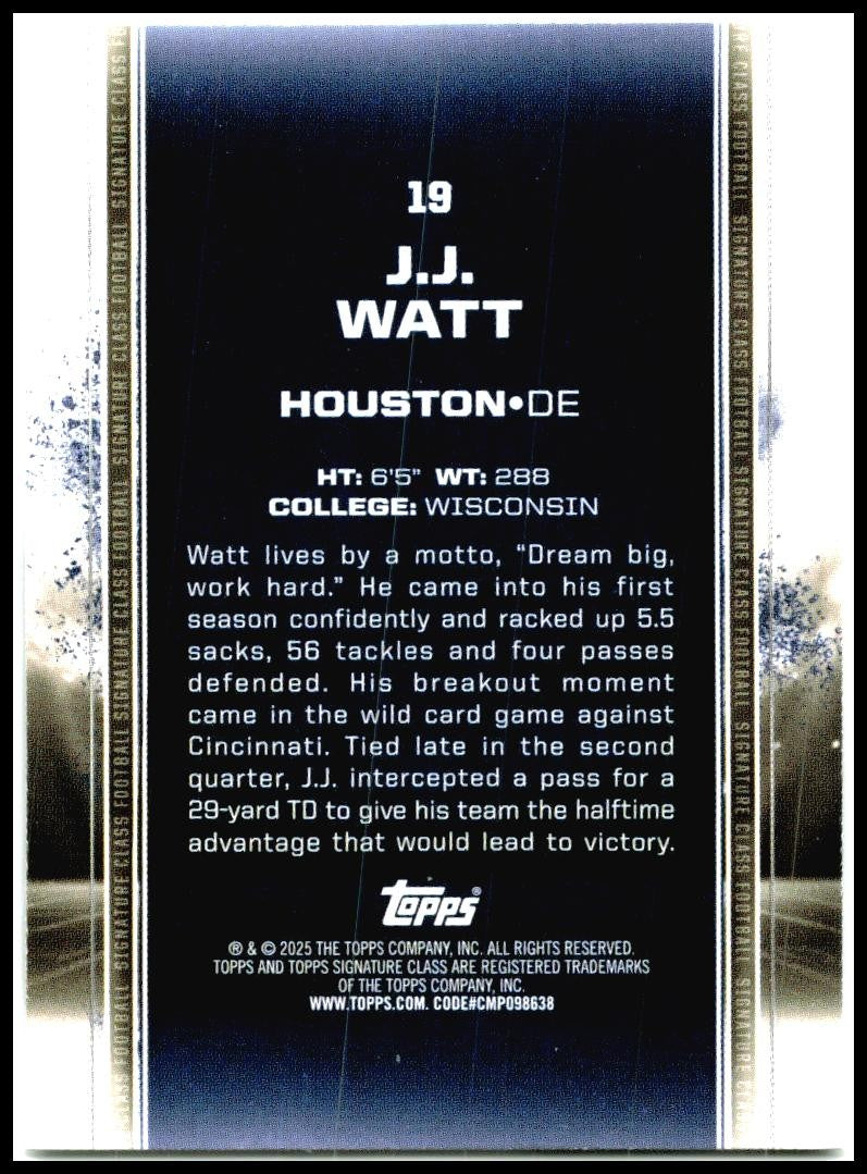 2024 Topps Signature Class #19 J.J. Watt Houston Texans