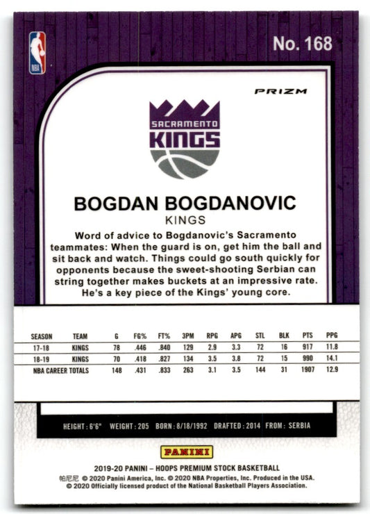 2019-20 Box Set Pulsar Prizm Bogdan Bogdanovic Sacramento Kings #168