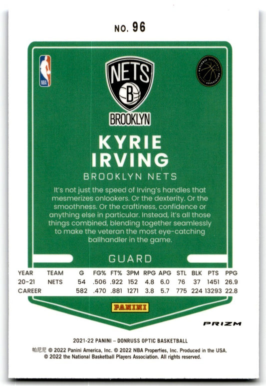 2021-22 Donruss Optic Blue Velocity Kyrie Irving Brooklyn Nets #96