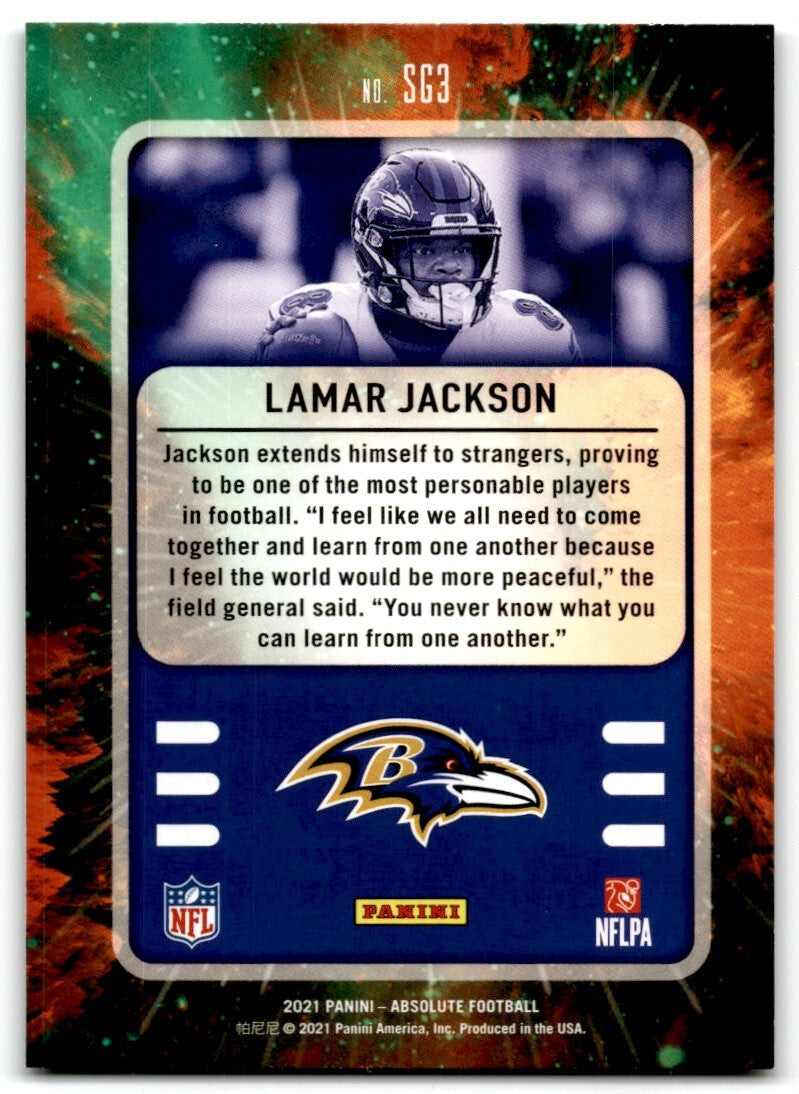2021 Panini Absolute Star Gazing Lamar Jackson Baltimore Ravens #SG3