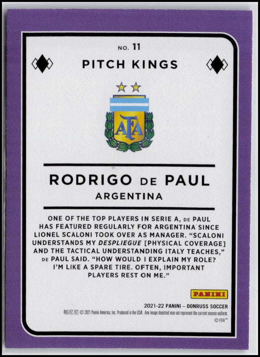 2021-22 Donruss #11 Rodrigo de Paul Pitch Kings