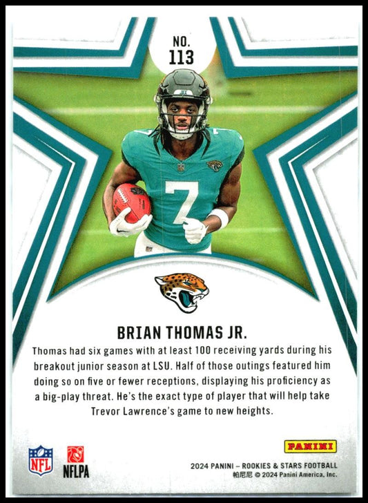 2024 Panini Rookies & Stars #113 Brian Thomas Jr. Rookie Jacksonville Jaguars