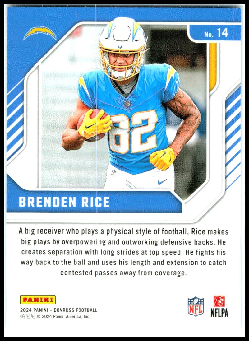2024 Donruss The Elite Series Rookies #14 Brenden Rice Los Angeles Chargers