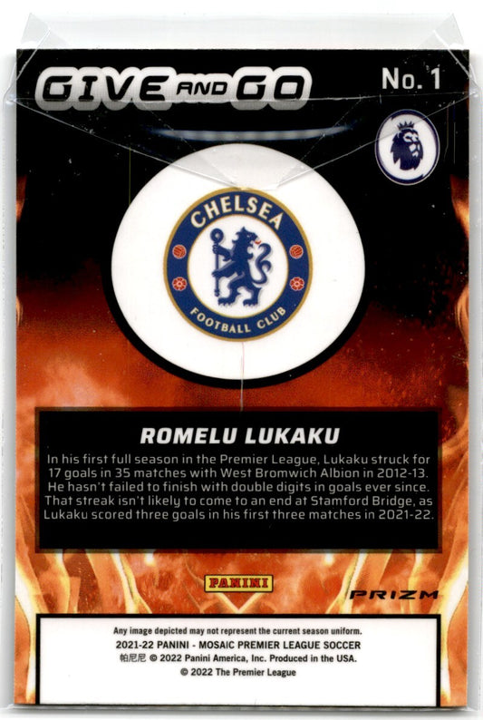 2021 Panini Mosaic Give and Go Romelu Lukaku Bat Chelsea FC #1