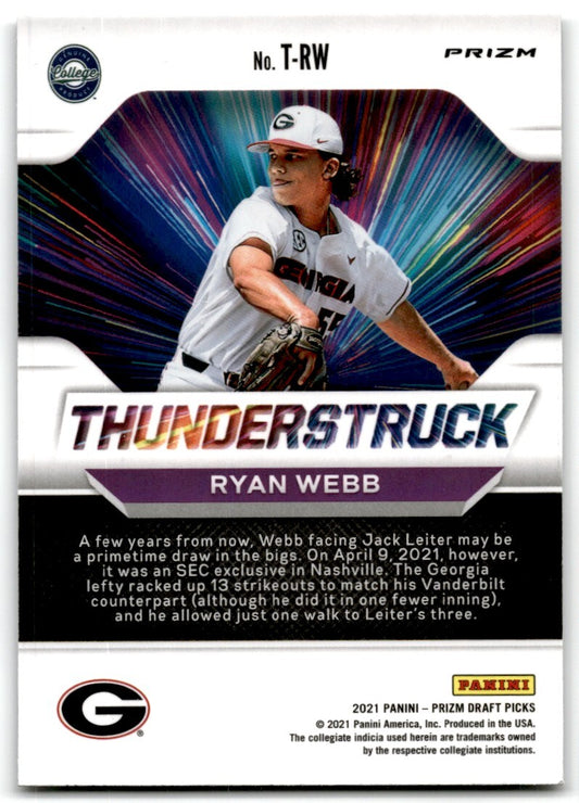 2021 Panini Prizm Draft Picks Thunderstruck Silver Prizm Ryan Webb Rookie