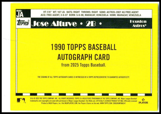 2025 Topps #90AU-JA Jose Altuve Astro