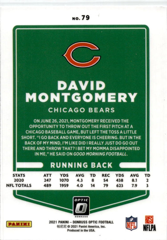 2021 Donruss Optic #79 David Montgomery Chicago Bears