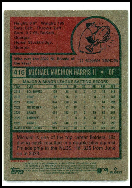2024 Topps Heritage #416 Michael Harris II Atlanta Braves