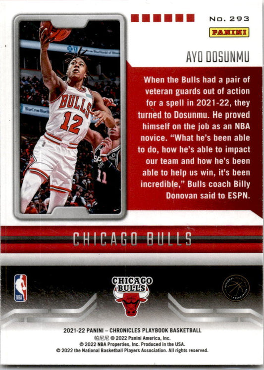 2021-22 Panini Chronicles #293 Ayo Dosunmu Chicago Bulls