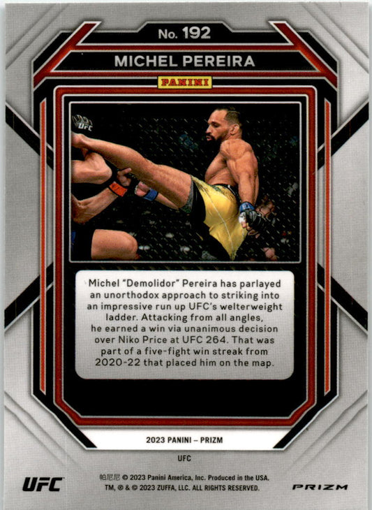 2023 Panini Prizm UFC Green Flood #192 Michel Pereira
