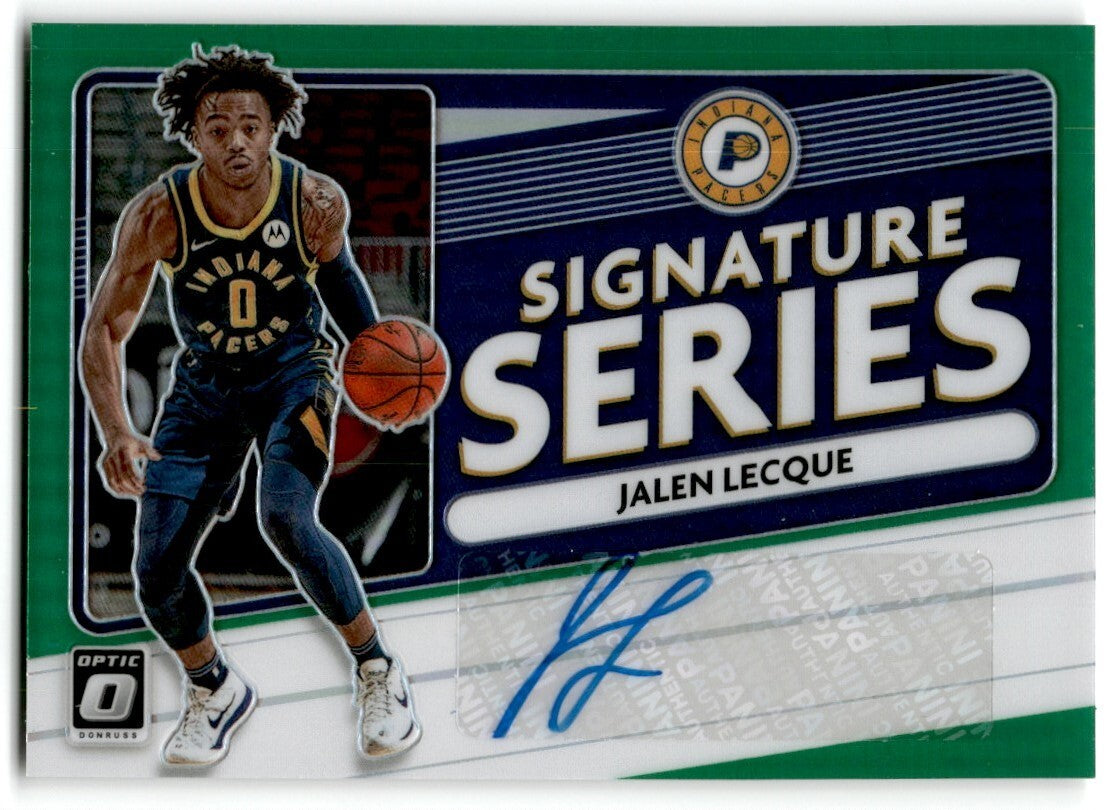 2020-21 Donruss Optic Signature Series Green Jalen Lecque Auto Indiana Pacers