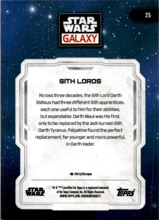 2024 Topps Star Wars Glaxay 25 Sith Lords