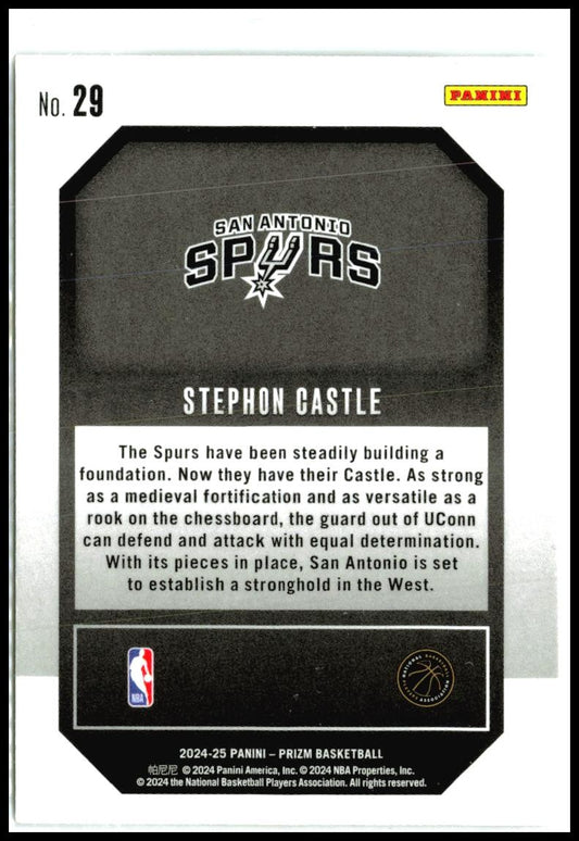 2024-25 Panini Prizm Emergent #29 Stephon Castle San Antonio Spurs