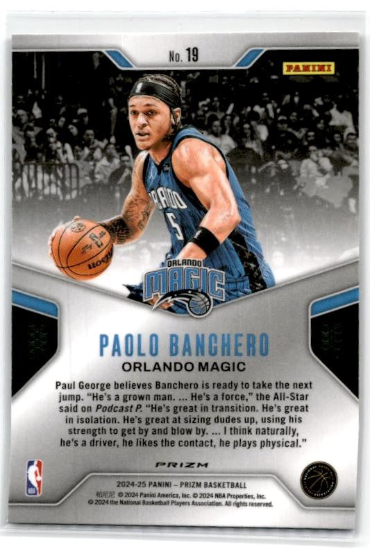 2024-25 Panini Prizm Dominance Prizms Silver #19 Paolo Banchero Orlando Magic