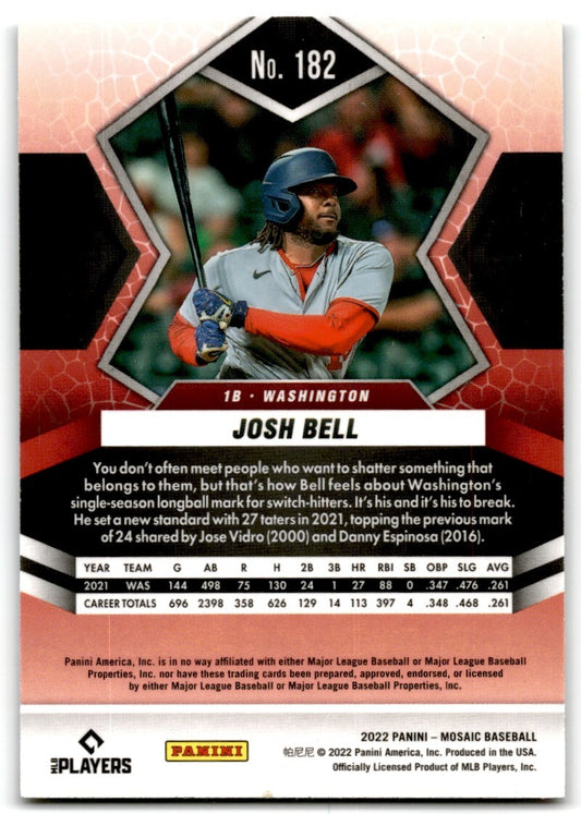 2021 Panini Mosaic Josh Bell Washington Nationals #182