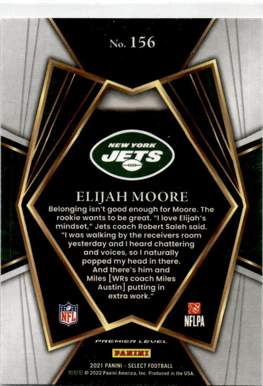 2021 Panini Select #156 Elijah Moore Rookie New York Jets