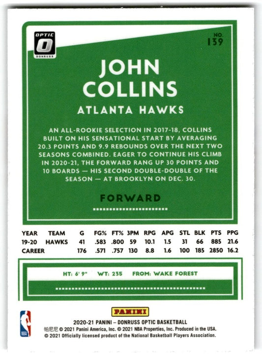 2020-21 Donruss Optic John Collins Atlanta Hawks #139
