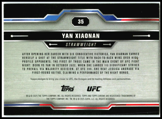 2025 Topps Chrome UFC Purple # Yan Xiaonan