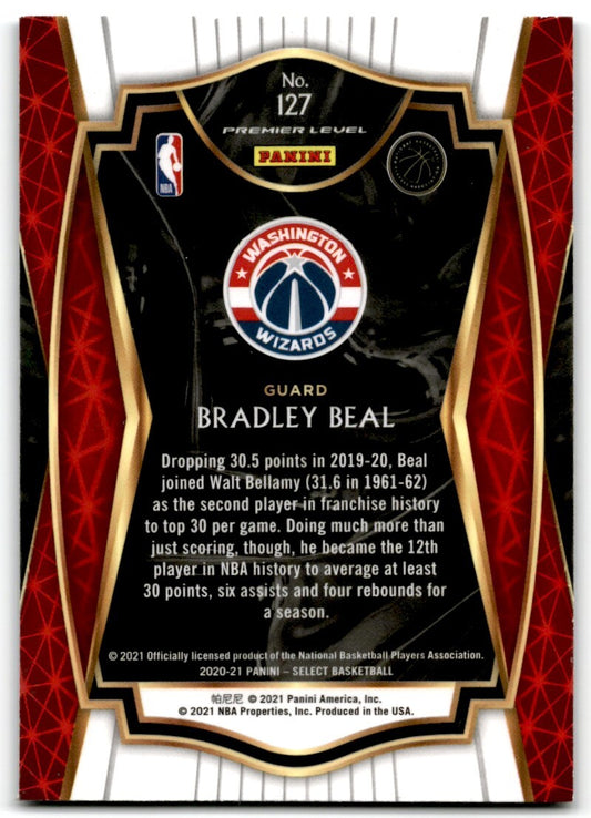 2020-21 Panini Select Blue Bradley Beal Washington Wizards #127