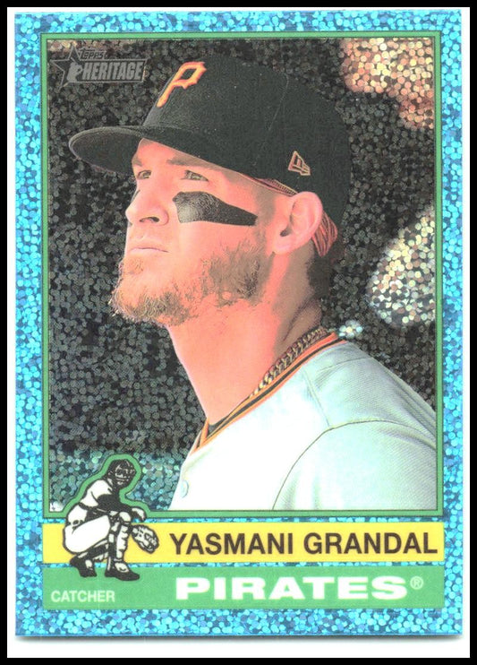 2025 Topps Heritage Light Blue Speckle #303 Yasmani Grandal Pirates