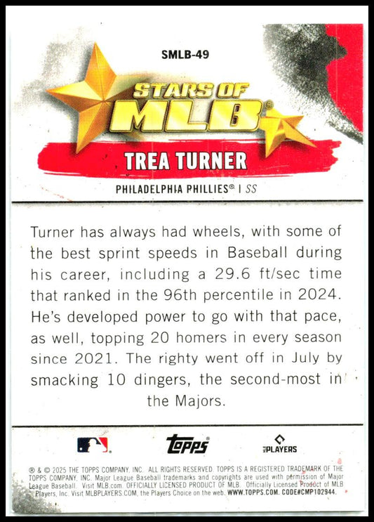 2025 Topps Stars of MLB #SMLB-49 Trea Turner Philadelphia Phillies