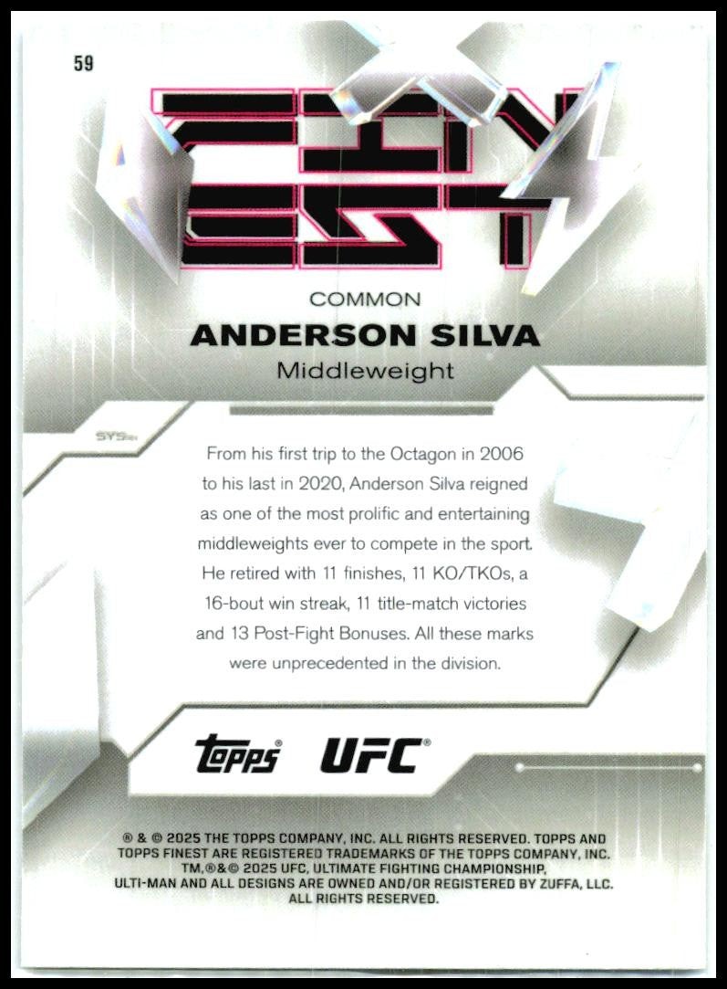 2025 Topps Finest UFC Common #59 Anderson Silva