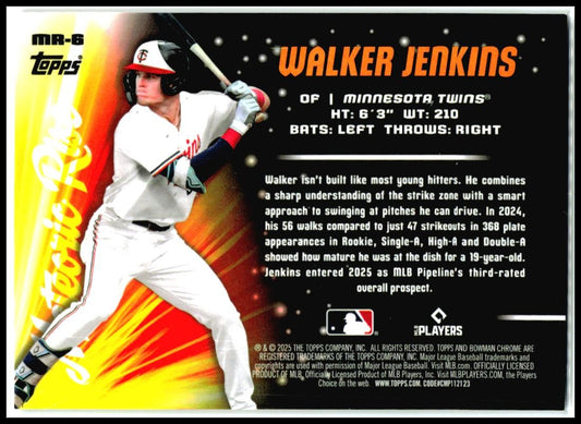 2025 Bowman Chrome Meteoric Rise #MR-6 Walker Jenkins
