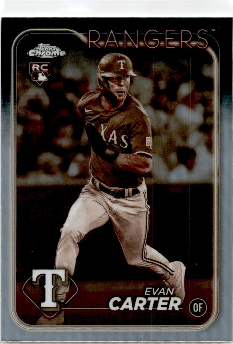 2024 Topps Chrome Sepia Refractor #136 Evan Carter Rookie Texas Rangers