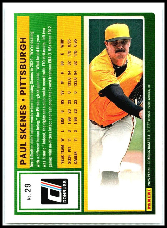 2025 Donruss Rockets #29 Paul Skenes Pittsburgh Pirates