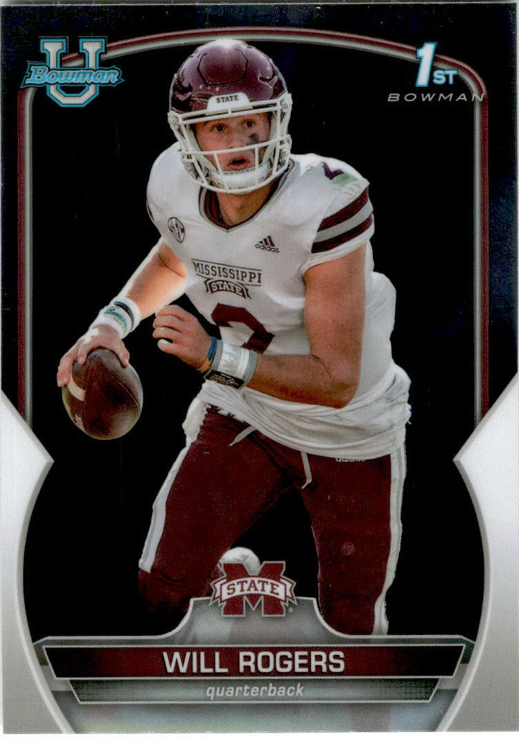 2022 Bowman Chrome University #46 Will Rogers Mississippi State Bulldogs