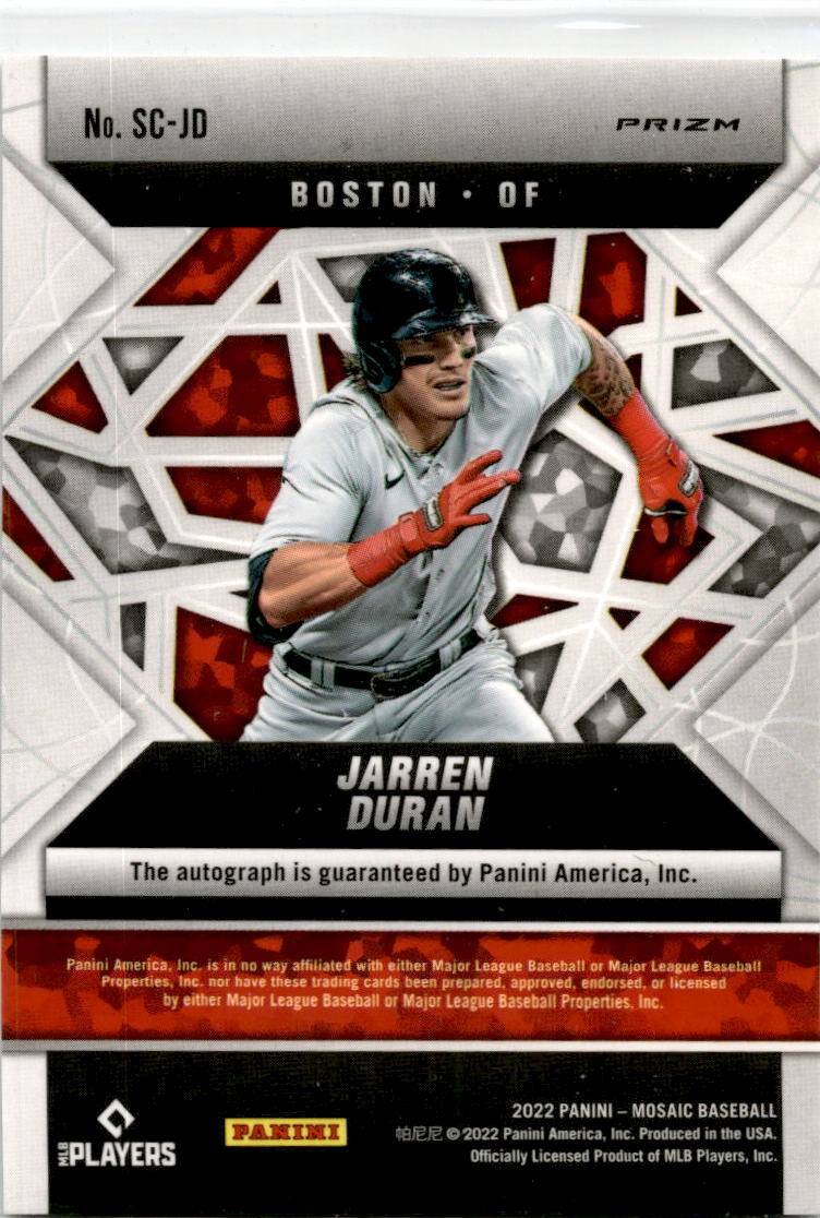 2022 Panini Mosaic Scripts #SC-JD Jarren Duran Auto Boston Red Sox