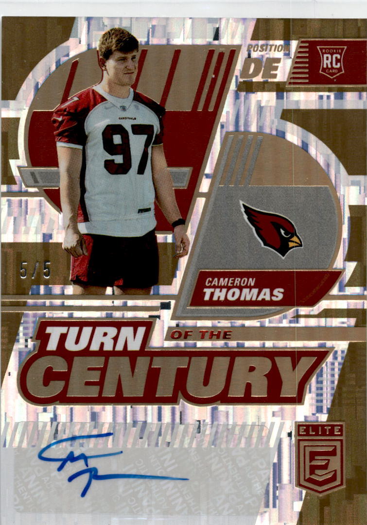 2022 Donruss Elite Gold #TC-85 Cameron Thomas RC Auto /5 Arizona Cardinals