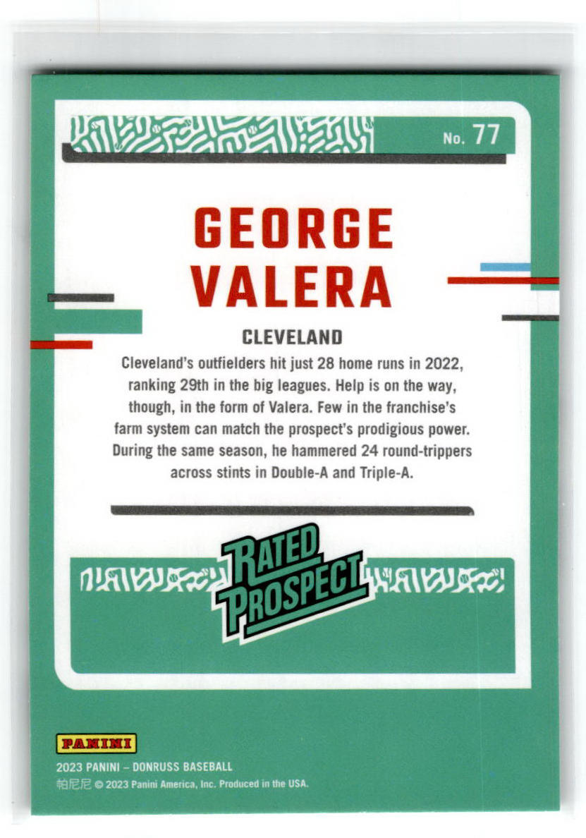2023 Donruss #77 George Valera Cleveland Guardians