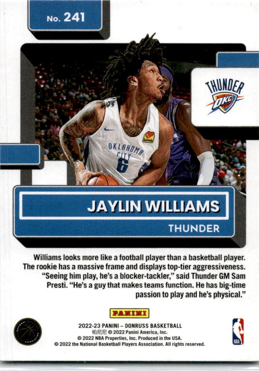 2022 Donruss Green Laser #241 Jaylin Williams