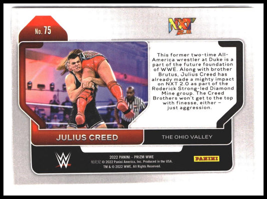 Julius Creed #75 2022 Panini Prizm WWE Rookie RC