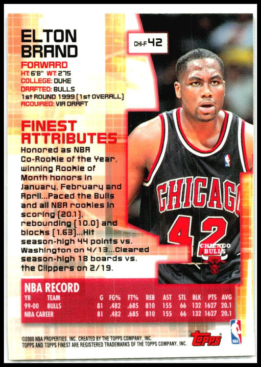 2000-01 Finest #42 Elton Brand Chicago Bulls
