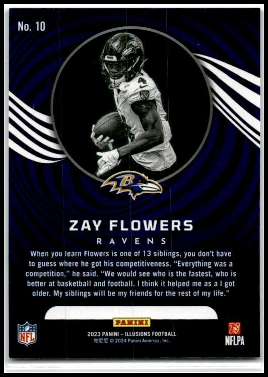 2023 Panini Illusions #10 Zay Flowers Rookie Baltimore Ravens