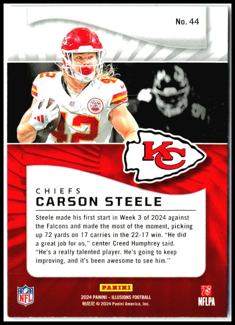 2024 Panini Illusions Sunburst Trophy Collection #44 Carson Steele Chiefs