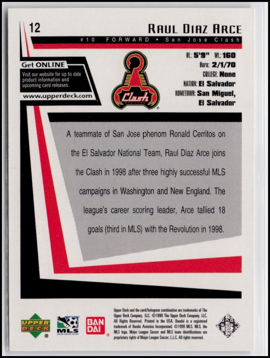 1999 Upper Deck MLS #12 Raul Diaz Arce