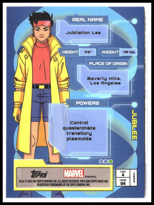 Jubilee #4 2025 Topps Finest X-Men '97