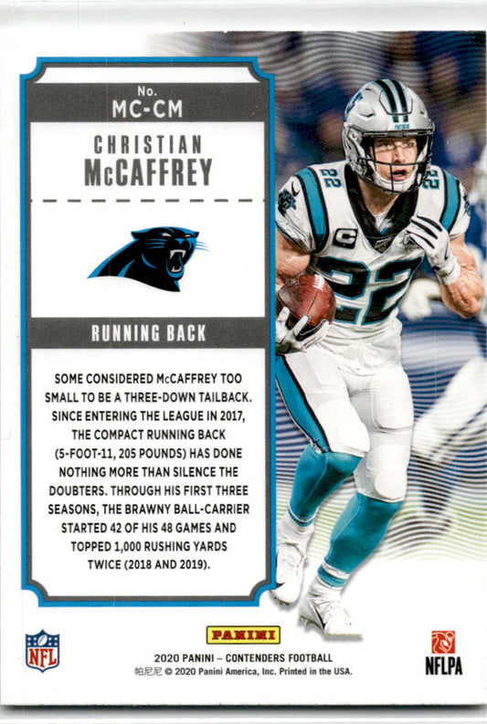 2020 Panini Contenders MVP Contenders #MC-CM Christian McCaffrey Carolina Panthe