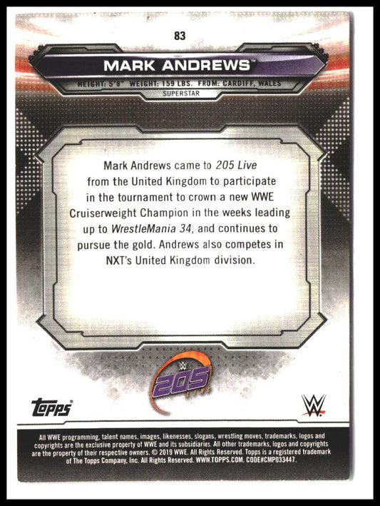 Mark Andrews #83 2019 Topps WWE RAW