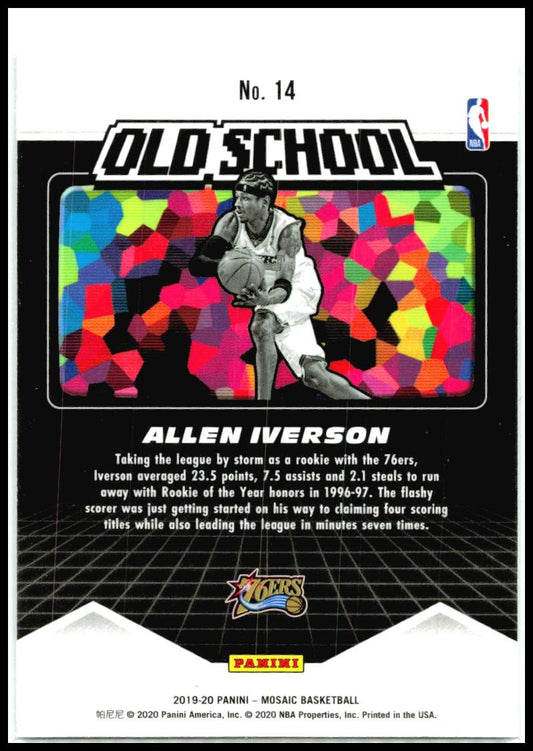 2019-20 Panini Mosaic Old School #14 Allen Iverson Philadelphia 76ers